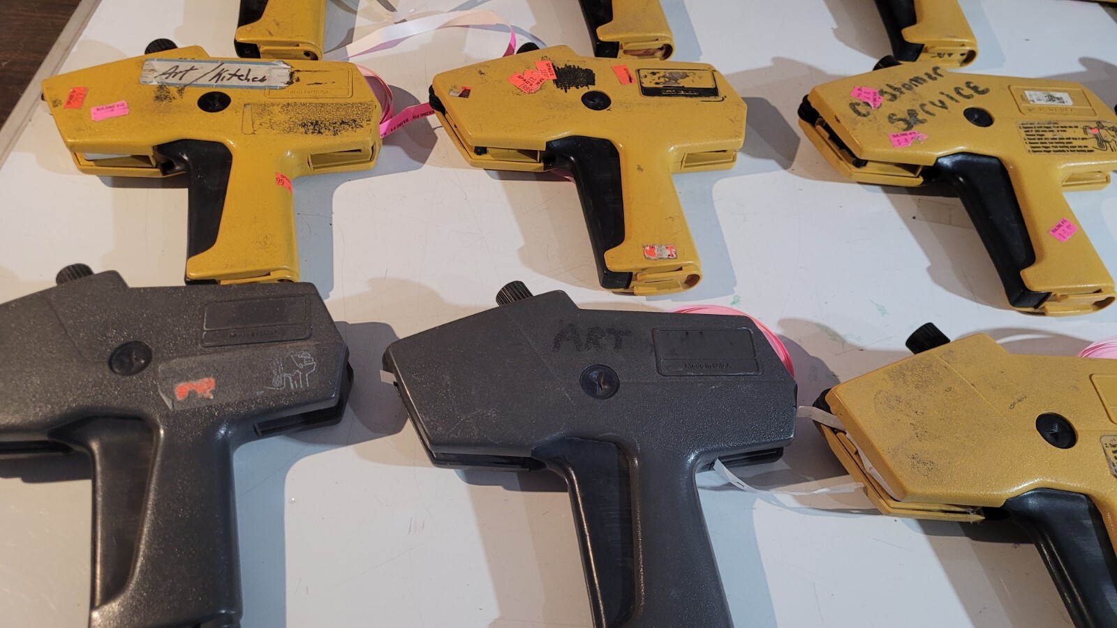 Lot of 16 Vintage Monarch Paxar 1110 Price Gun Sticker Gun & Grey