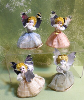 Four Japan Max, Eckardt, & Sons Angel Musician Angel Ornaments - 50's