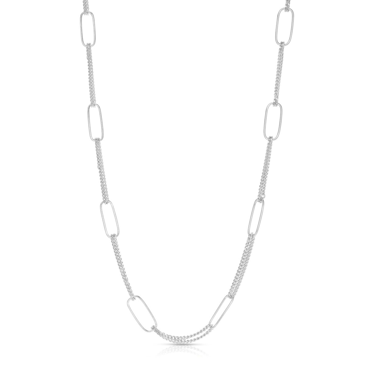 925 Solid Sterling Silver 20” Inch Paperclip Link Curb  display picture 1