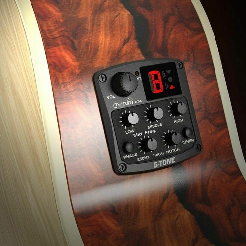 Cherub GT-4 Acoustic Guitar Pickups 3-Bands Equalizer Tuner Preamp Piezo Pickups - Picture 4 of 12