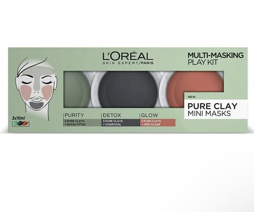 L'Oreal 3 Pure Clays Multi-Masking Face Mask Play Kit - 3 x 10ml - Picture 3 of 3