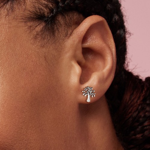 Tree of Life Sterling Silver 925 Stud Earrings - Picture 2 of 5