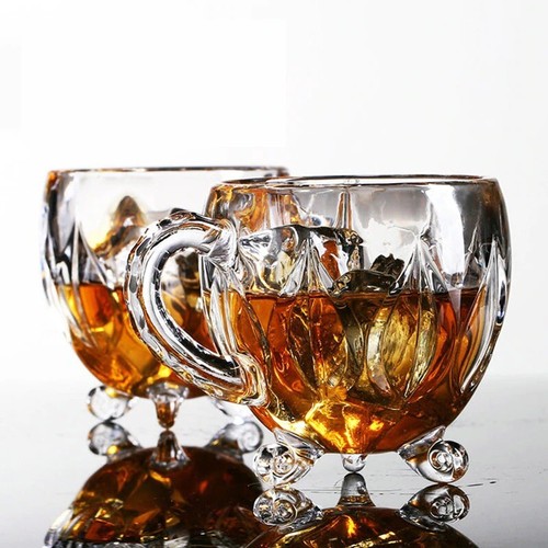 210ml Crystal Glass Tea Coffee Water Cup Transparent Glasses cup Mug with Handle - Picture 2 of 12