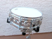 ROGERS BRASS DYNASONIC SNARE DRUM 14x5 1970’S VINTAGE SCRIPT LOGO  READ