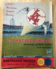 1961 Los Angeles Angels Inaugural Program Carl Yastrzemski  First HR /YR Ex⚾️