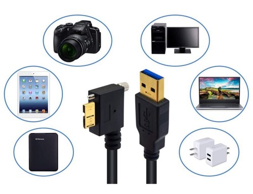 USB A 3.0 to Micro B Panel Mount Cable (Left Angle) | Male to Male | 1m - Picture 6 of 6