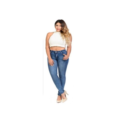 WAIST 35 INCHES SIZE 16 SKINNY JEANS STRETCH PUSH UP DENIM BLUE ,H9 SL A280 - Picture 3 of 13