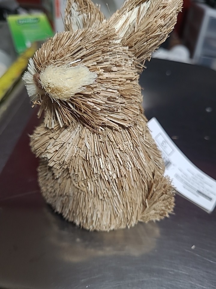 Wooden Straw Rabbit Decorative Figurin Polystyrene Stuffed Figure ...