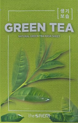 The Saem Green Tea Sheet Mask 10pcs   Soothing & Hydrating Korean Skincare