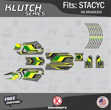 Graphics Kit for STACYC 16E Brushless Electric Bike (All Years)  Klutch-yellow