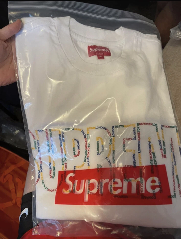 Tee shirt blanc Supreme International L/S neuf taille M