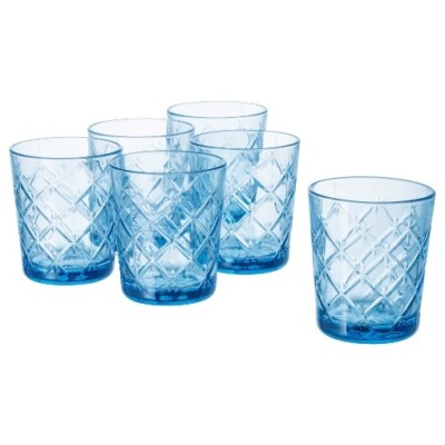 Ikea Flimra Blue Drinking Glasses, Set of Glasses, oz New - Main Image