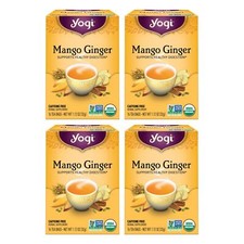 Yogi Mango Ginger Tea Bags 64 Count Organic Digestion Tea Pack of 4