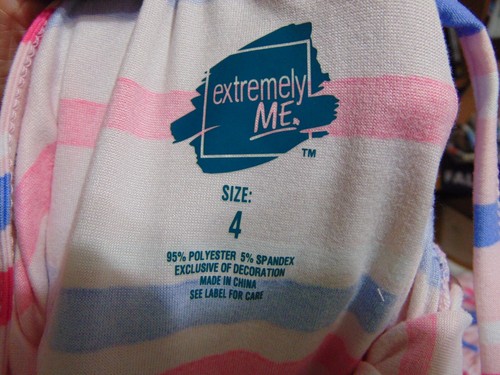 Pink and Lilac Stripe Romper Girls Size 4 Summer Fun! NEW With TAG! - Picture 5 of 5