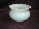 vintage milk glass lamp shade/globe ruffled edge 5" tall  6 3/4" wide