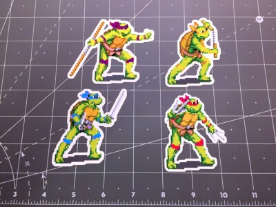 TMNT Arcade Teenage Mutant Ninja Turtles sprite pixel decals stickers video game