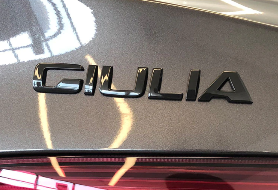 Alfa Romeo Giulia Logo Emblem Sticker Boot Trunk Rear Badge Black