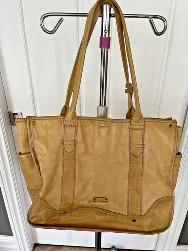 FRYE - Melissa Distressed Tan Leather Large Tote Shoulder Bag - Picture 2 of 19