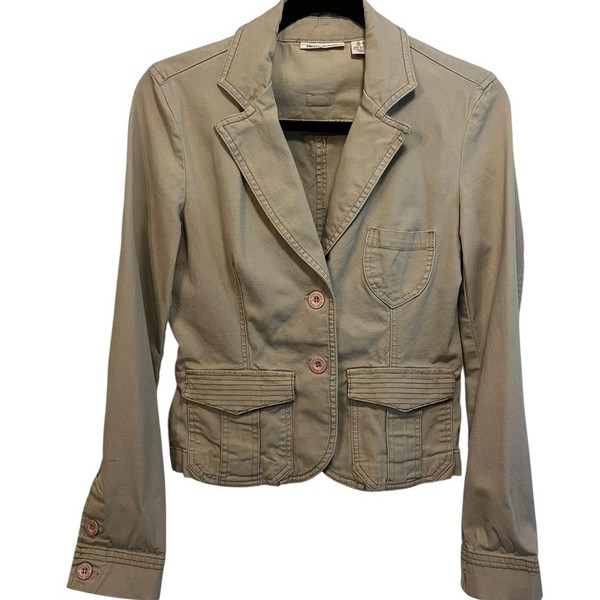 DKNY Women's Tan Denim Blazer Jacket