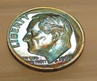 1963 Gem  Proof Dime 90% Silver  MONSTER  Toning  #504 ~ 7