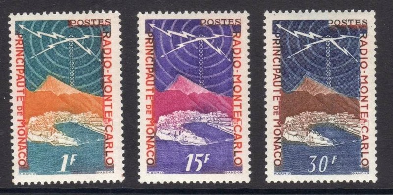 Monaco 1951 #280-282 MNH Radio/Monte Carlo/Harbor