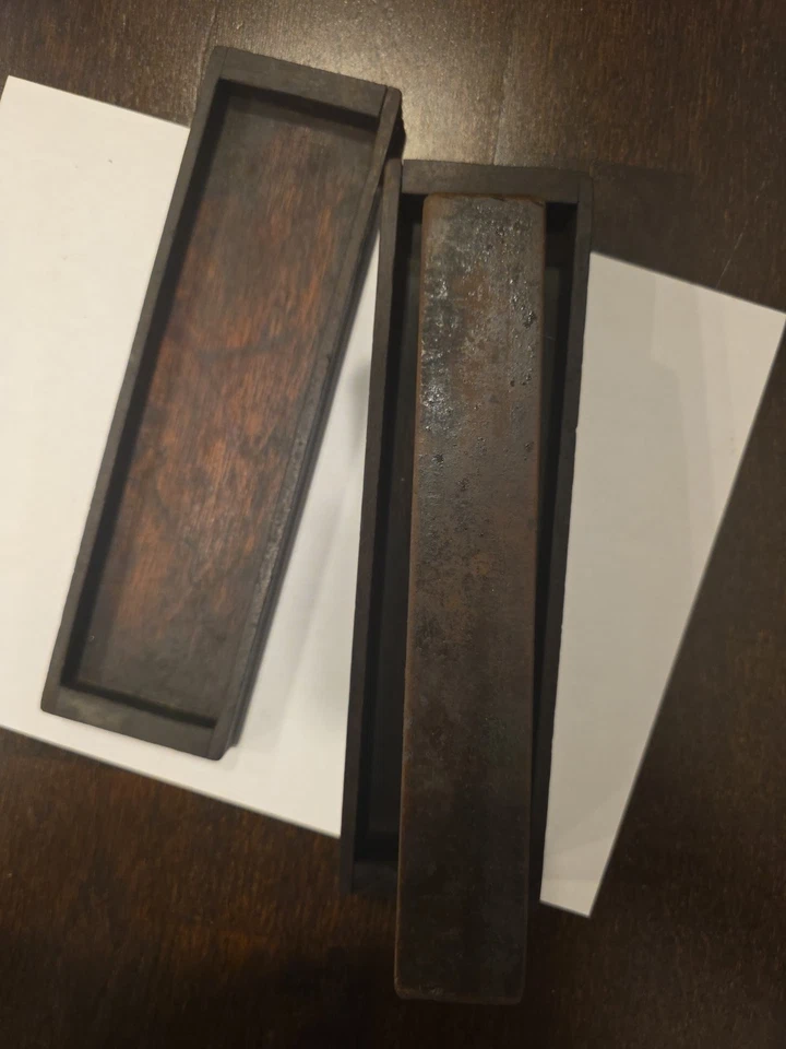 VTG Norton Washita Or Hindostan Oilstone In Wooden Box Sharpening Stone 8"x2" - Image 3 of 4