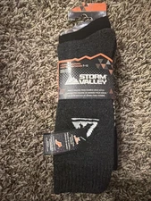 Storm valley men’s Bamboo Boot Socks 2 pairs (black/grey)