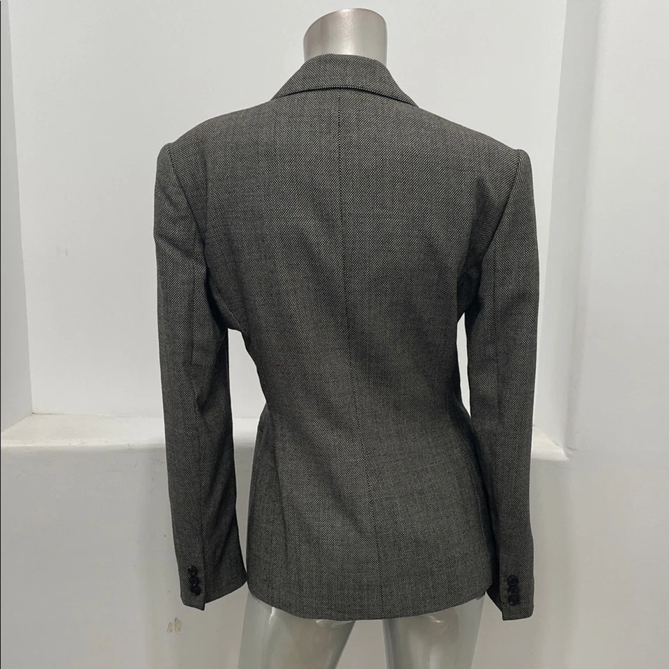Chaqueta Blazer Vintage Ralph Lauren Etiqueta Azul Para Mujer Gris Lana A Medida Talla 4 Foto 2 de 4