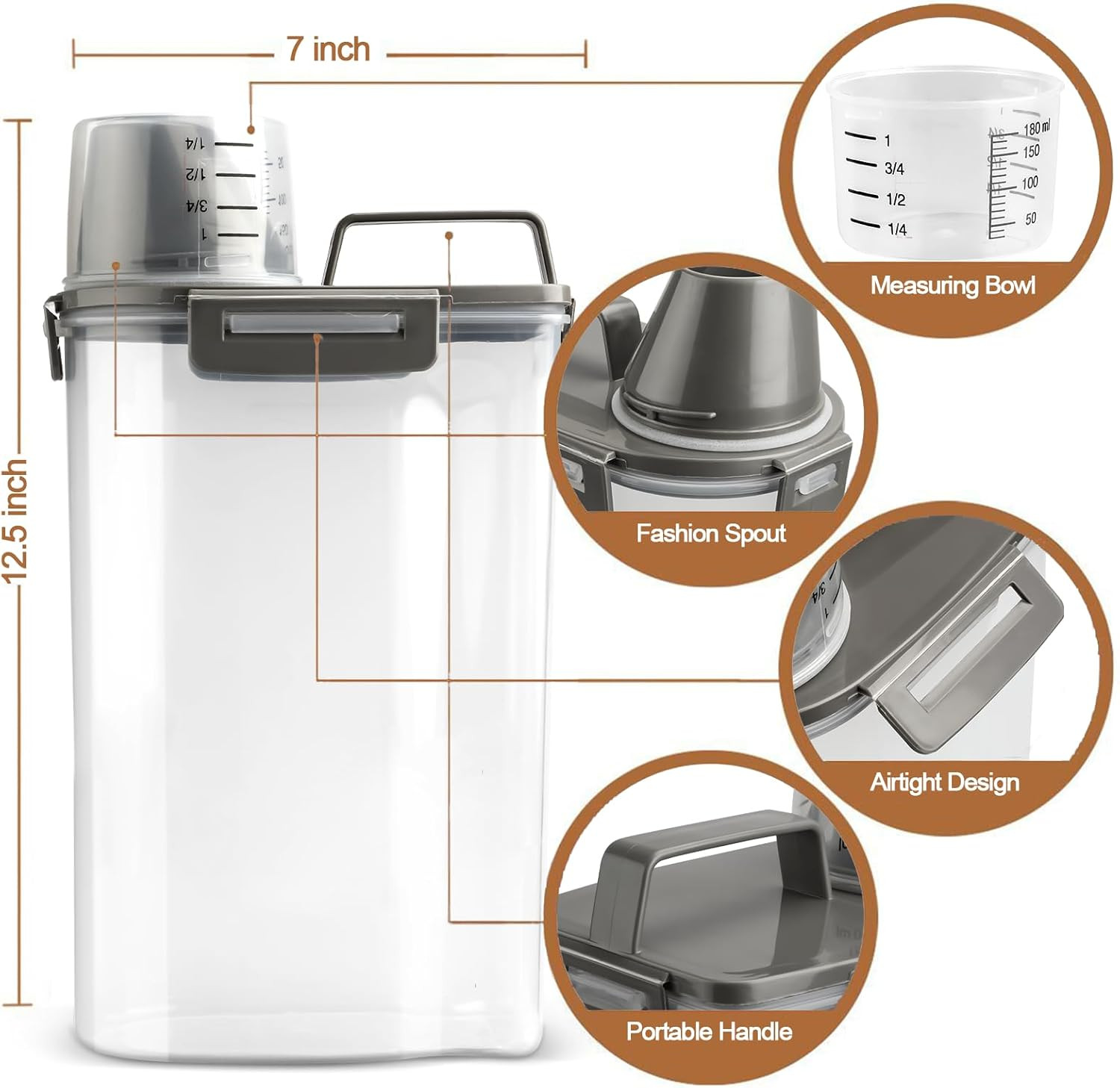 Upgraded Dog Food Storage Container Small, Cat Food Container Airtight, Pet Food