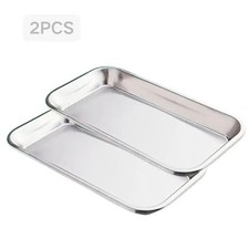 2 Stück Edelstahl Schale Rechteckig Medizinische Instrumententablett Klein Fütte