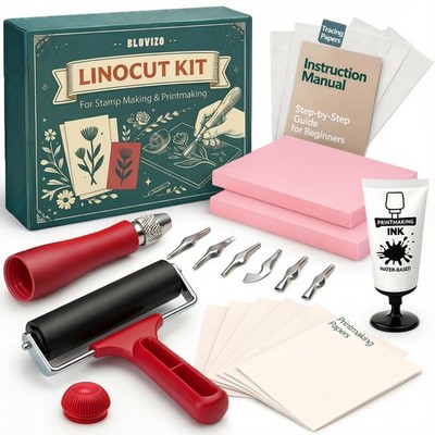 Linocut Kit for Printmaking & Stamp Making: Linocut Tools Block Printing Kit