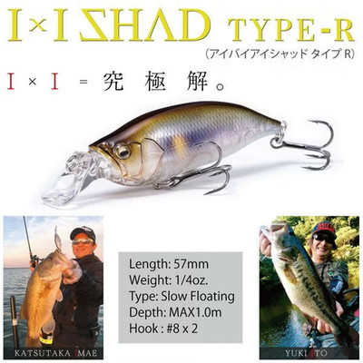Megabass I x I SHAD TYPE-R 57.0mm / 1/4oz / Slow Floating Minnow fishing lure
