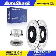 Front Drilled Slotted Brake Rotors Calipers for 2006-2011 Chevy HHR 2.2L