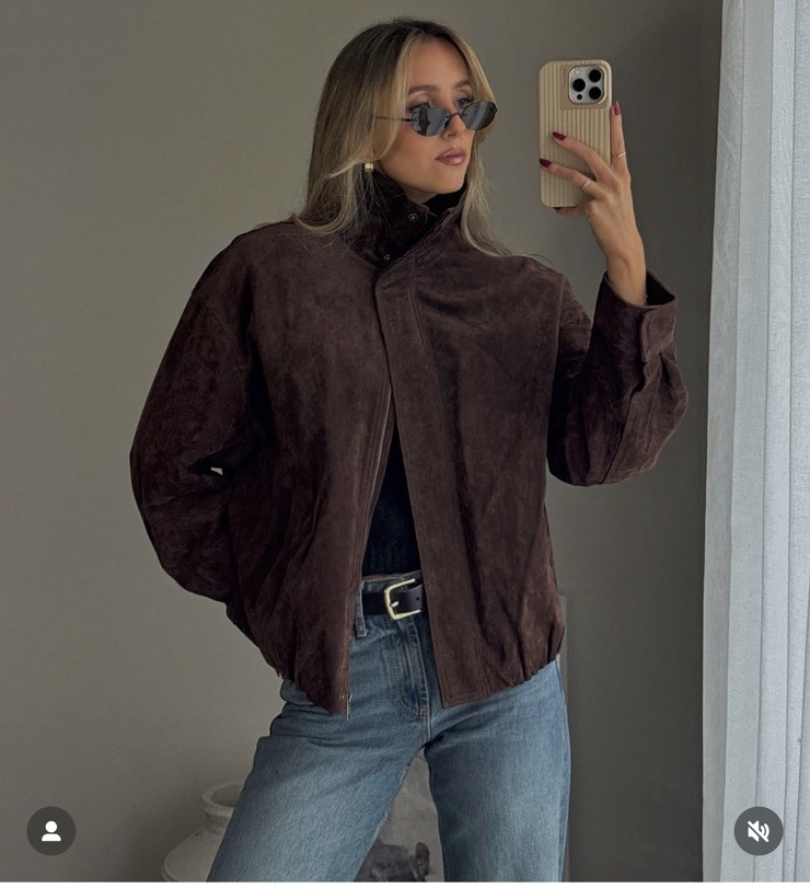 ZARA WOMAN NWT FW25 SUEDE LEATHER JACKET BROWN SHORT 4341/878/716 Size XL image 3