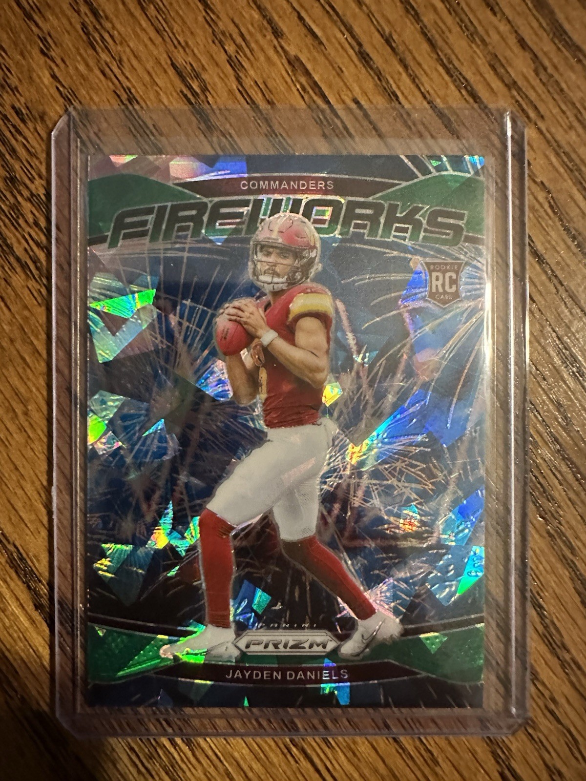 2024 Prizm Jayden Daniels Fireworks RC Green Ice Rookie #24 Commanders