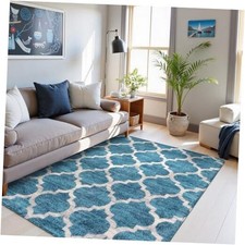 Moroccan Washable Rugs 3x5,Non-Slip 3x5 Entryway Blue Rug for Bedroom Accent