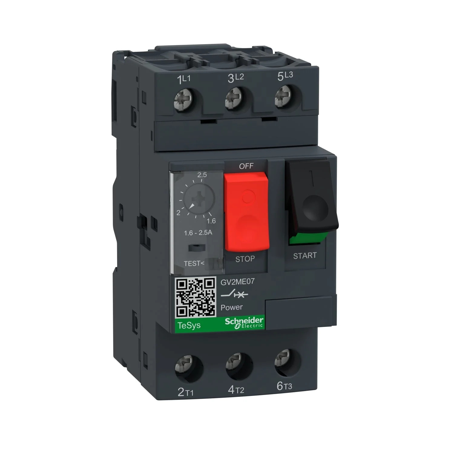 Schneider GV2ME07 TeSys GV2 Motor Circuit Breaker 1.6-2.5A 3P 100kA
