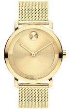 MOVADO BOLD 3601073 GOLD DIAL & STAINLESS STEEL BRACELET 40MM WOMENS WATCH