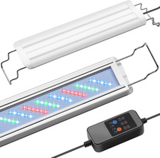Full Spectrum LED Aquarium Light with Timer  Brightness Control, 12-18In