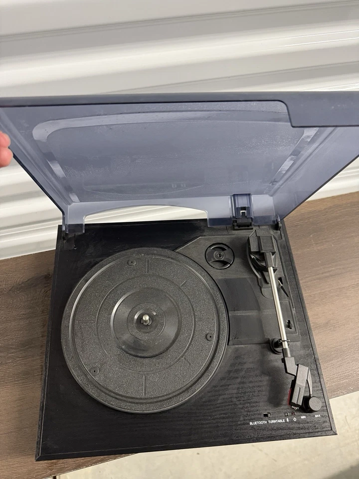 Sharper Image Turntable Record Player - Vintage Style with Dust Cover NOT TESTED - Image 3 of 4