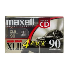Lot Of 4 Maxell XLII 110 Min High Bias Audio Cassette Tapes ~ NEW SEALED
