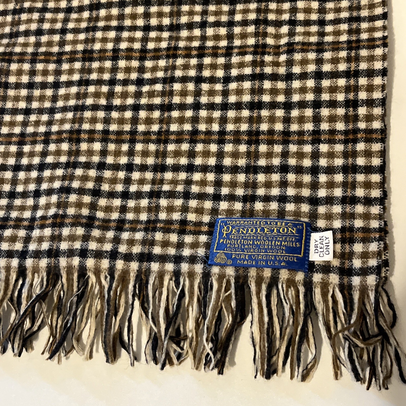 Pendleton Plaid Wool Scarf Men - image 1