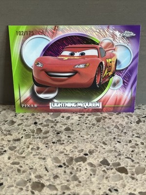 2026 Topps Chrome Disney Lightning McQueen Purple & Light Green Shimmer #102/175