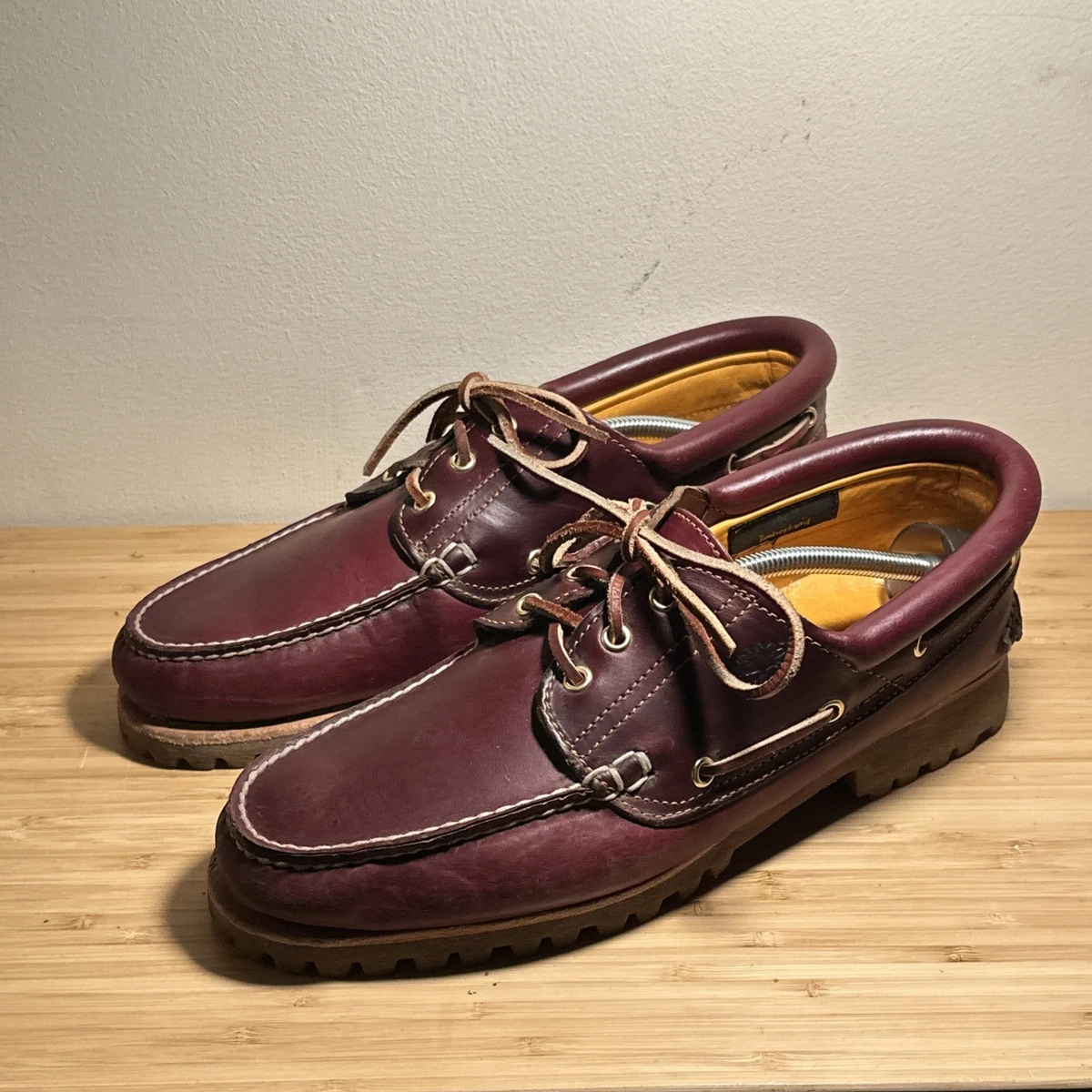 TIMBERLAND BOAT SHOE バーガンディ 7.5 【未使用】 Men's Timberland® Authentic 3-Eye Lug Handsewn Boat Shoe