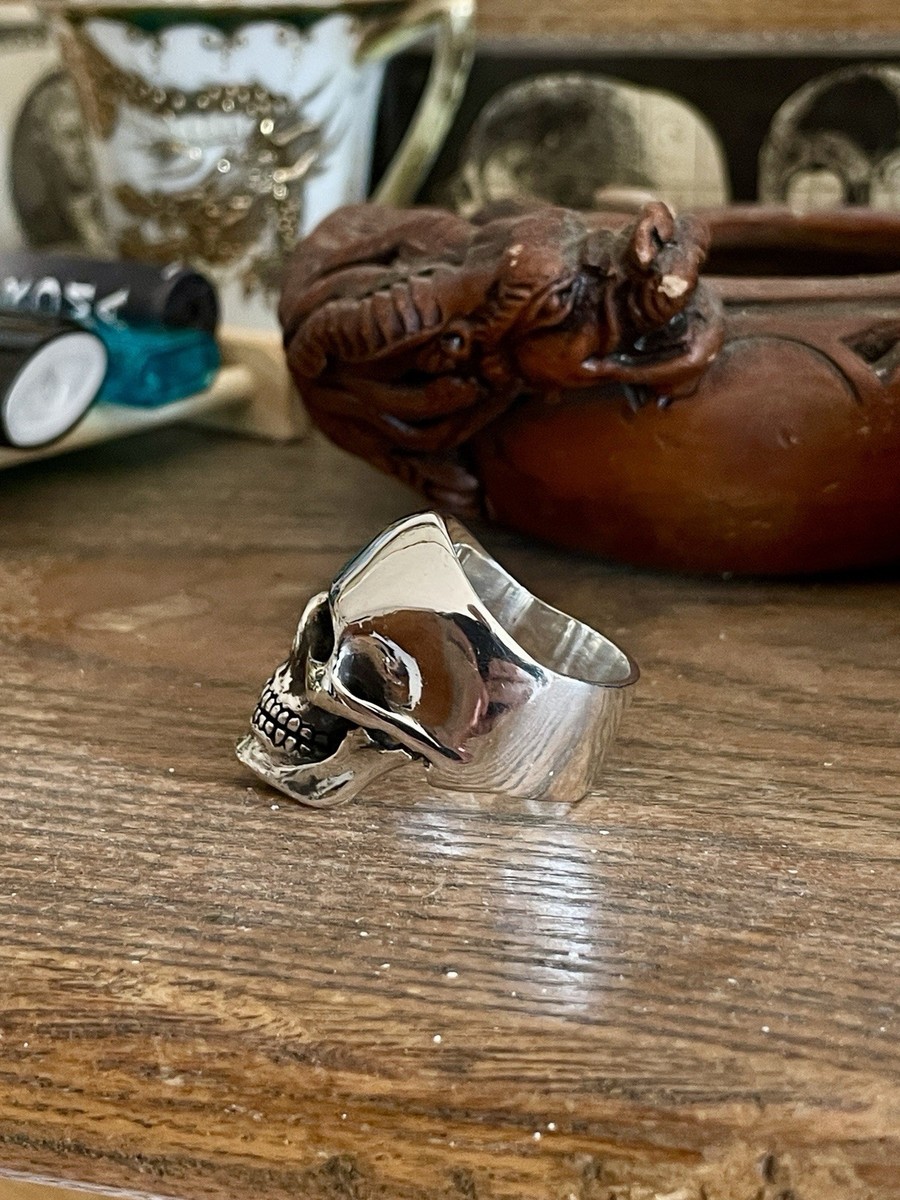 The Great Frog Medium Anatomical Skull Ring Sterling Silver Size