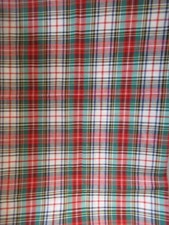 Red White Green Plaid Cotton Fabric VTG RARE SZ SBTYX36" NEW