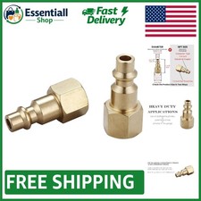 Industrial Type D Air Hose Fittings 1/4-Inch NPT Female Plug Kit - Solid Brass