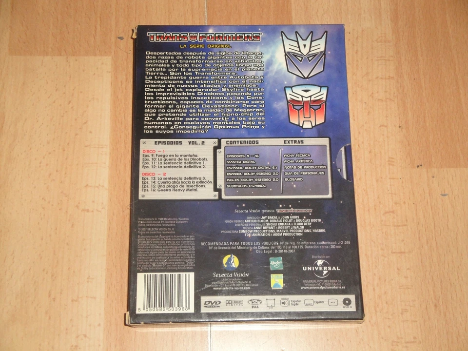 TRANSFORMERS VOL. 2 LA SERIE ORIGINAL RESTAURADA ANIMACION EN DVD BUEN ESTADO - Imagen 2 de 4