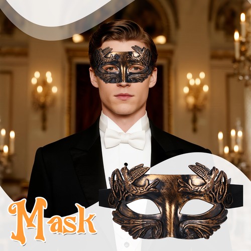 Men's Masquerade Carnival Mask Italian Venice Roman Masks Egyptian Greek Masks - Picture 9 of 16
