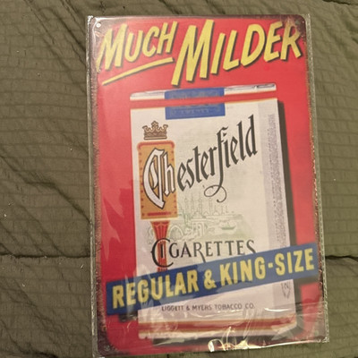 Much Milder  Chesterfield Cigarettes  Regular & King Size Tin 8 x12 